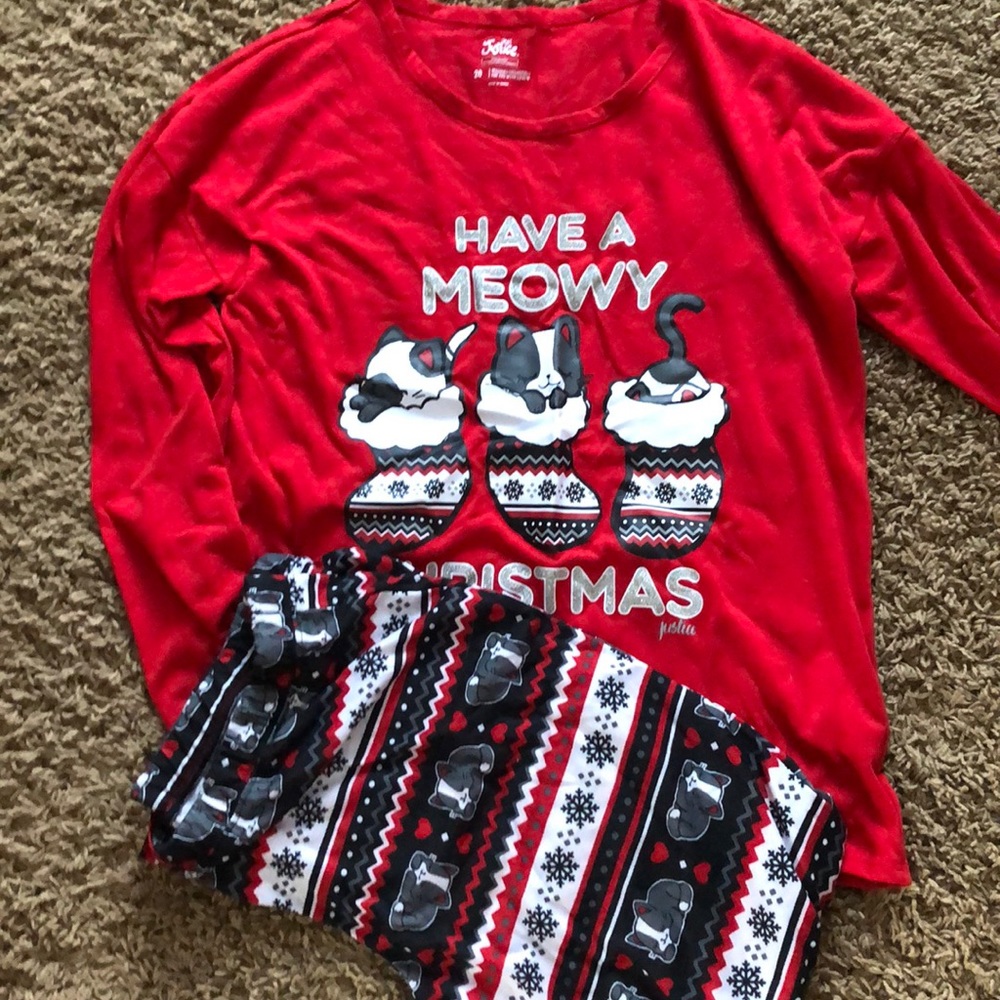 Pajama pants and shirt